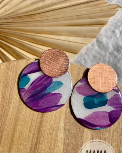 Gea Bianco e Viola Handpainted
