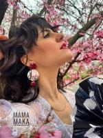 Eva Magenta Panna Handpainted