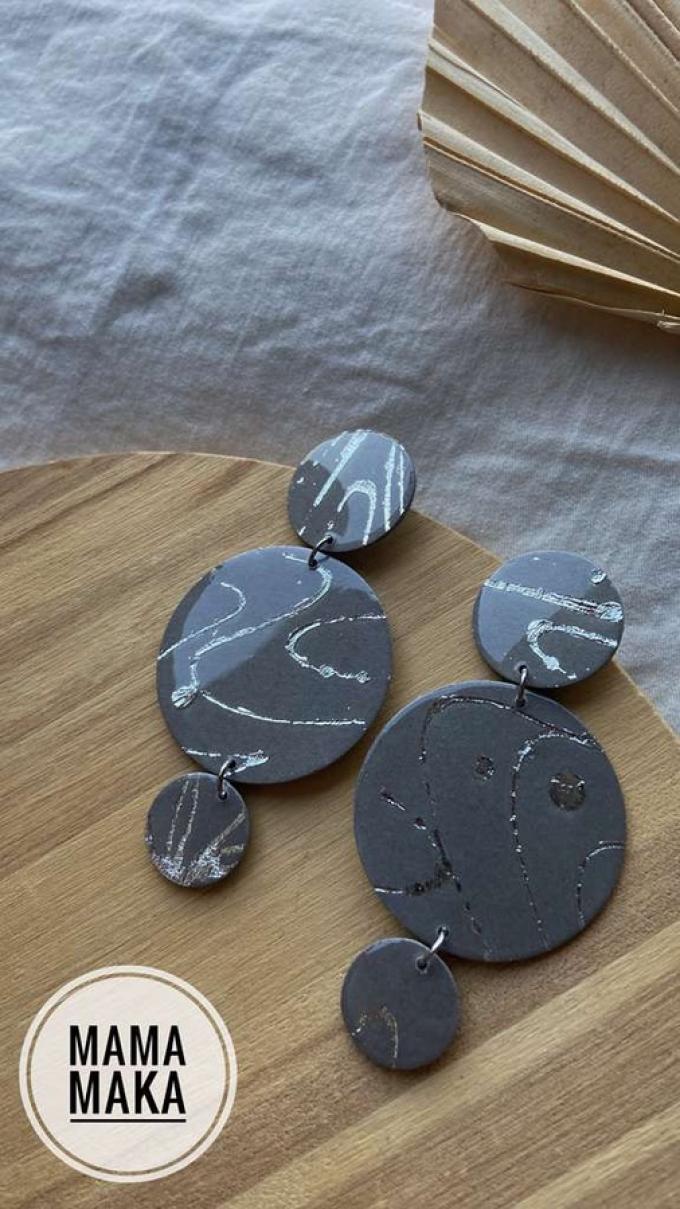 Eva Grigio Foglia Argento Handpainted