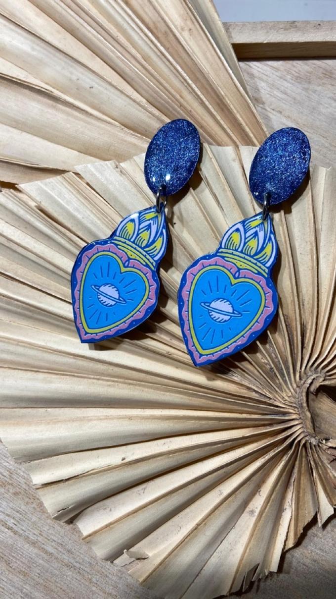 Cuore Sacro Space Blu Glitter Paola Vecchi