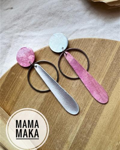 Aura Reverse Argento E Rosa Handpainted