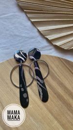 Aura Nero Foglia Argento Handpainted