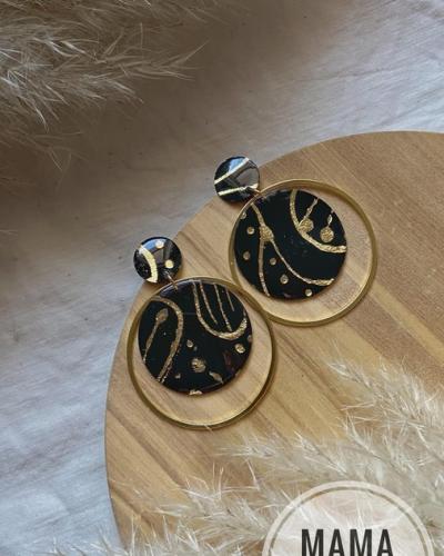 Saturnia Nero Foglia Oro Handpainted