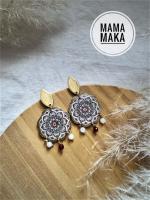 Mandala Goccia Perle Oro Bordeaux