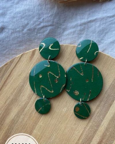 Eva Verde Bosco Foglia Oro Handpainted
