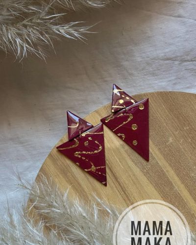 Atria Bordeaux Foglia Oro Handpainted