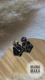 Minerva Nero Foglia Oro Handpainted