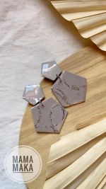 Minerva Medio Tortora  Foglia Argento Handpainted
