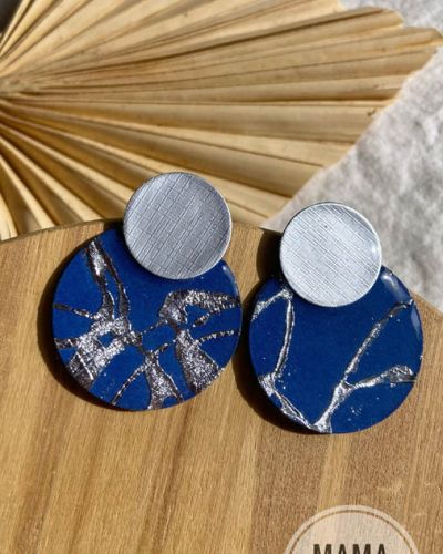 Gea Blu Notte e Argento HandPainted