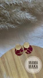 Gea Mini Bordeaux Foglia Oro Handpainted