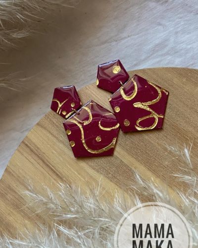 Minerva Bordeaux Foglia Oro Handpainted