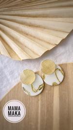 Gea Mini Avorio Foglia Oro Handpainted