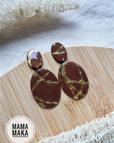 Armonia Medio Marrone Foglia Oro Handpainted