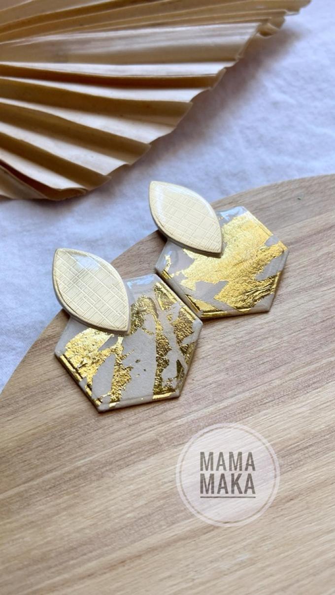 Iside Avorio Foglia Oro Handpainted