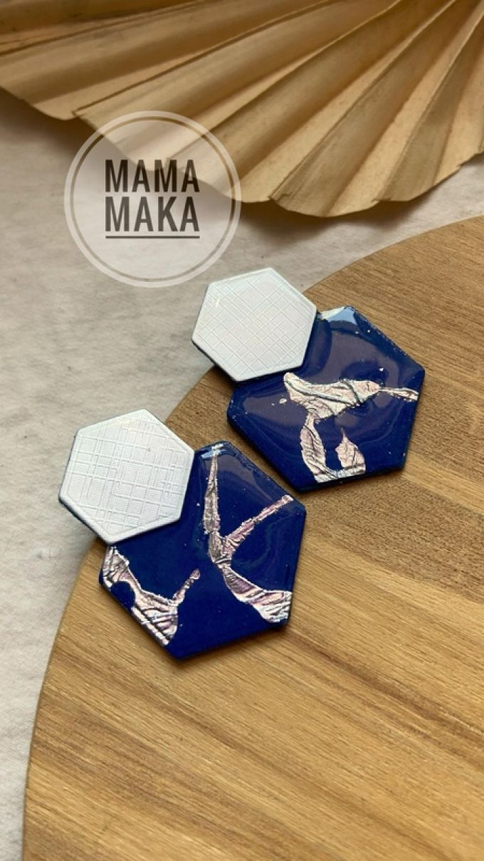 Malika Blu Notte Argento Handpainted