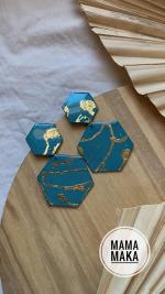 Atena Ottanio Foglia Oro Handpainted