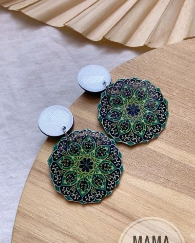 Mandala Tondo Verde Argento