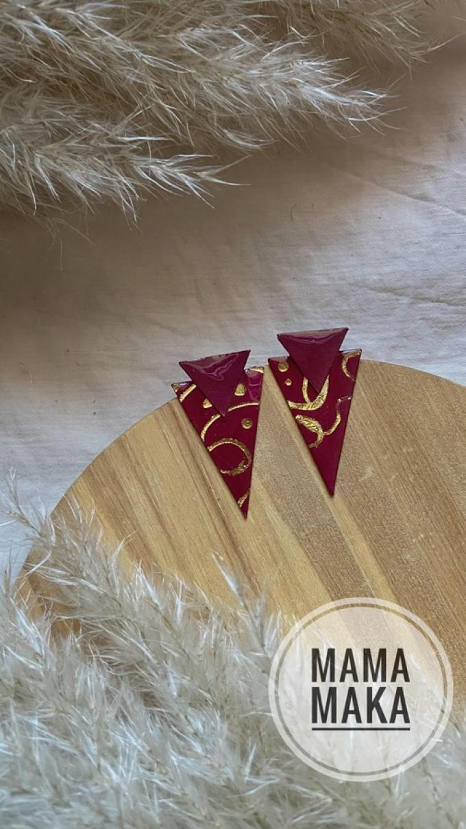 Bastet Bordeaux Foglia Oro Handpainted