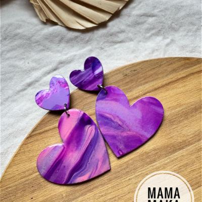Cuore Doppio Fluid Pink Handpainted