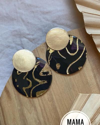 Gea Nero Foglia Oro Handpainted