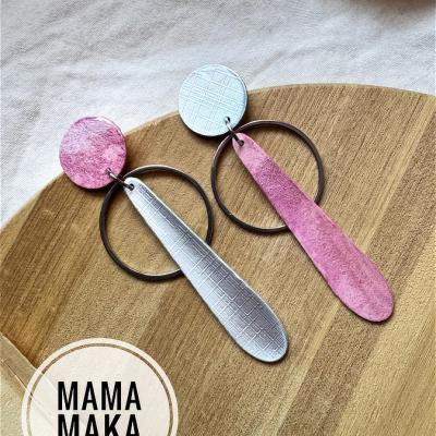Aura Reverse Argento E Rosa Handpainted