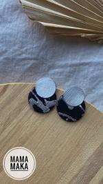 Gea Mini Nero Foglia Argento Handpainted