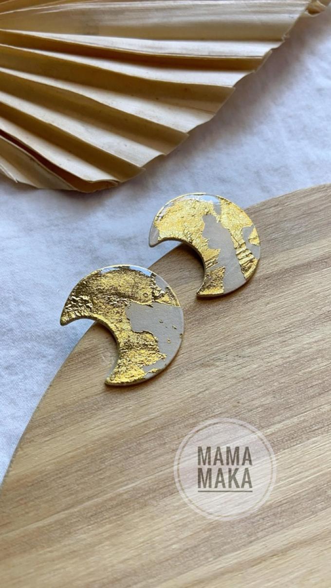 Luna Avorio Foglia Oro Handpainted