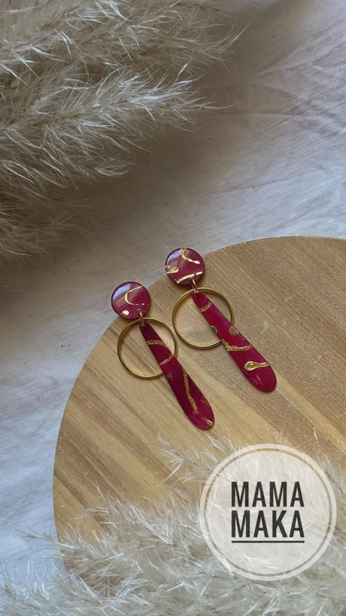 Aura Bordeaux Foglia Oro Handpainted