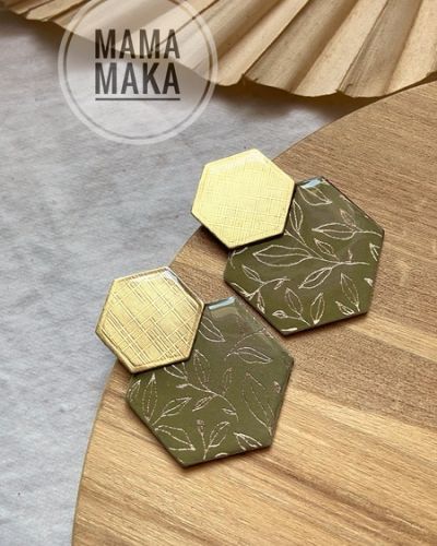 Malika Verde Oliva Foglioline Oro