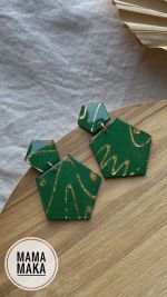 Minerva Verde Bosco Foglia Oro Handpainted