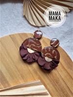 Flora Marrone Foglia Oro Handpainted