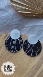 Gea Nero Foglia Argento Handpainted