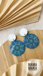 Mandala Tondo Argento Blu