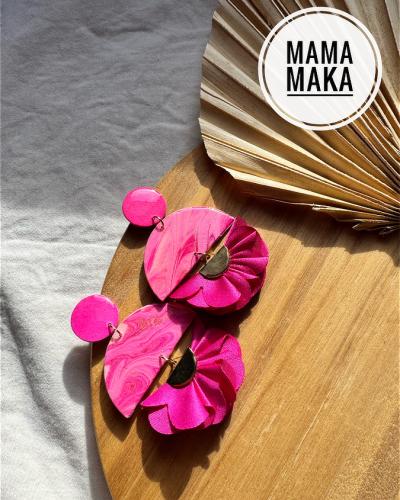 Flora Fucsia Rosa Marble Handpainted