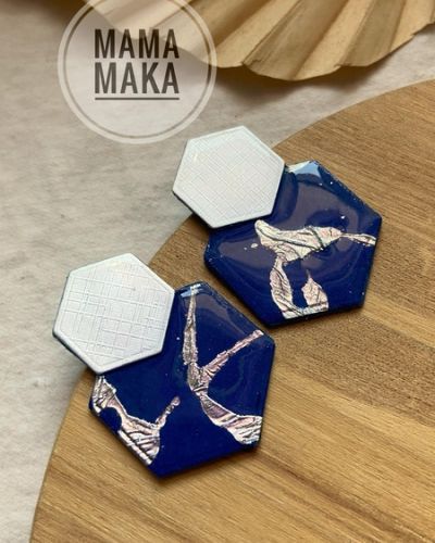 Malika Blu Notte Argento Handpainted