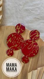 Eva Rosso Foglia Oro Handpainted