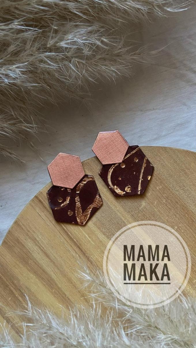 Malika Cioccolato Foglia Bronzo Handpainted
