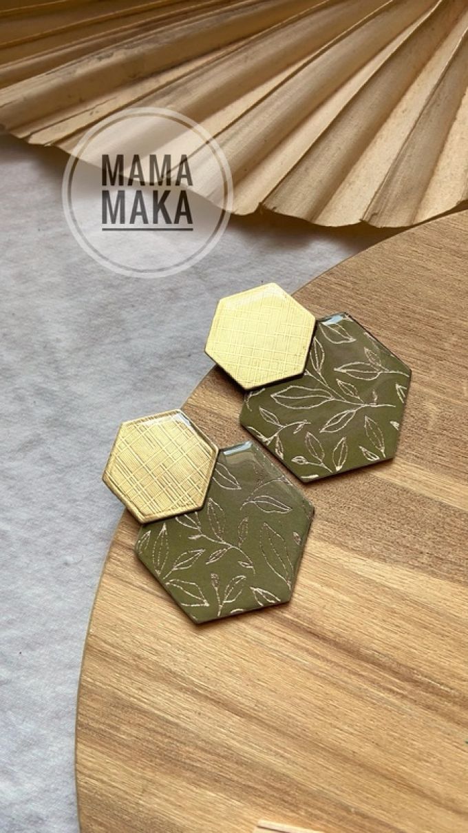 Malika Verde Oliva Foglioline Oro