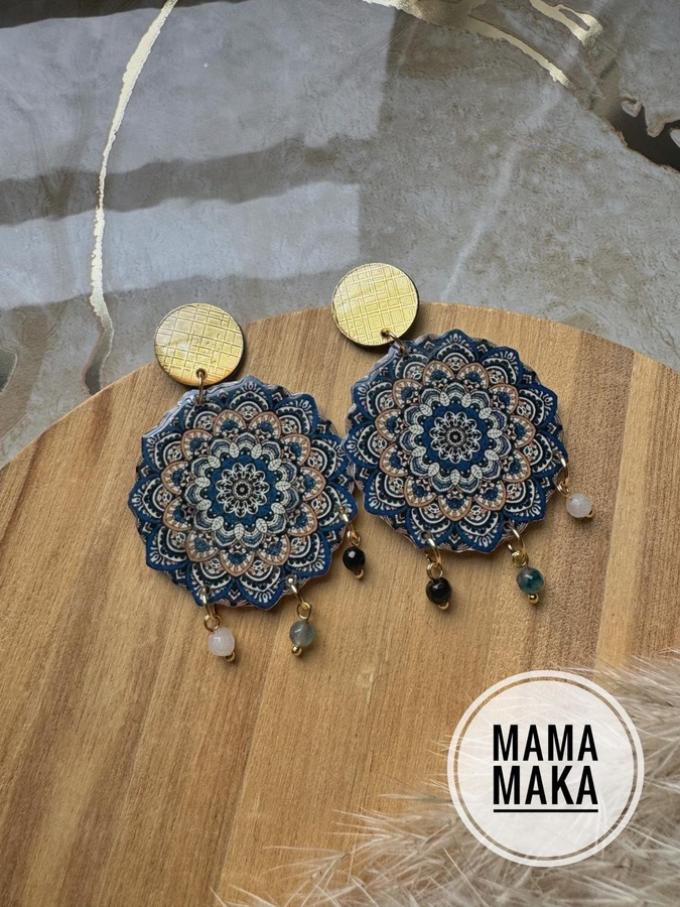 Mandala Tondo Blu Perle