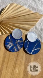 Gea Blu Notte e Argento HandPainted