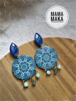 Mandala Goccia Perle Azzurro Blu Notte