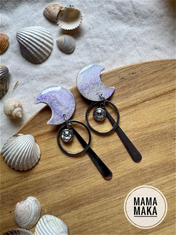 Selene Madreperla Lilla Handpainted Argento