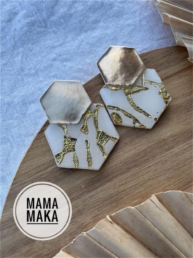 Malika Avorio Foglia Oro Handpainted