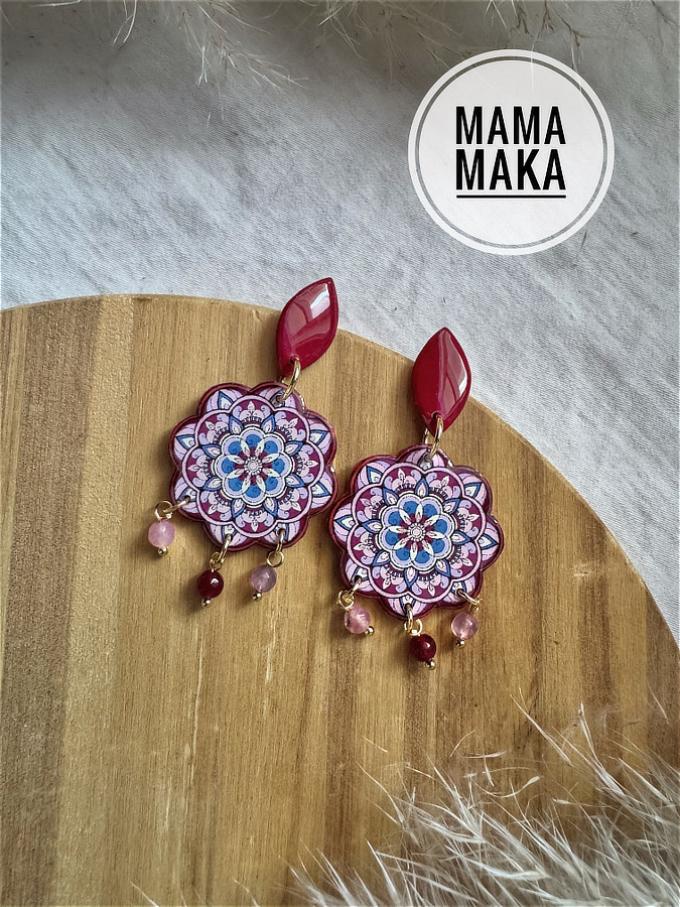 Mandala Goccia Perle Bordeaux