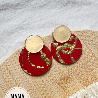 Gea Rosso Foglia Oro Handpainted