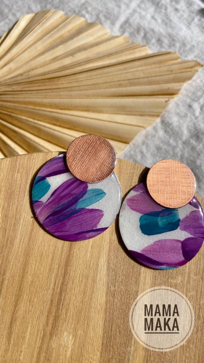 Gea Bianco e Viola Handpainted