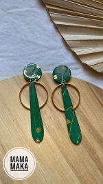 Aura Verde Bosco Foglia Oro Handpainted